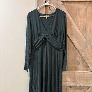 Boden Green Ruched Waist Jersey Midi Dress – Size 14R